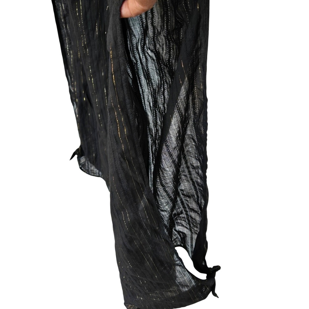 La Blanca Black Gold Stripe Halter Wide Leg Resort Jumpsuit Cover Up NWT - Picture 6 of 13
